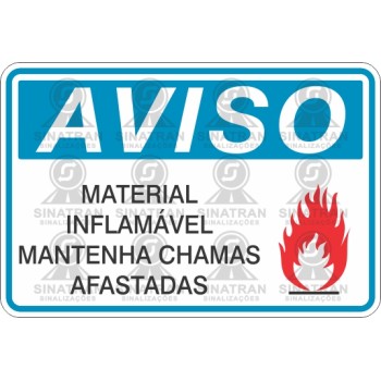 Material inflamável mantenha chamas afastadas